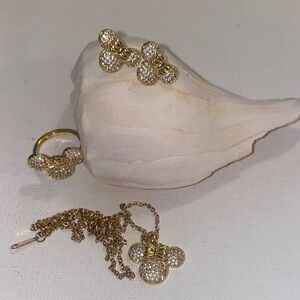 Gold plated Silver Mickey Mouse Jewelry Set